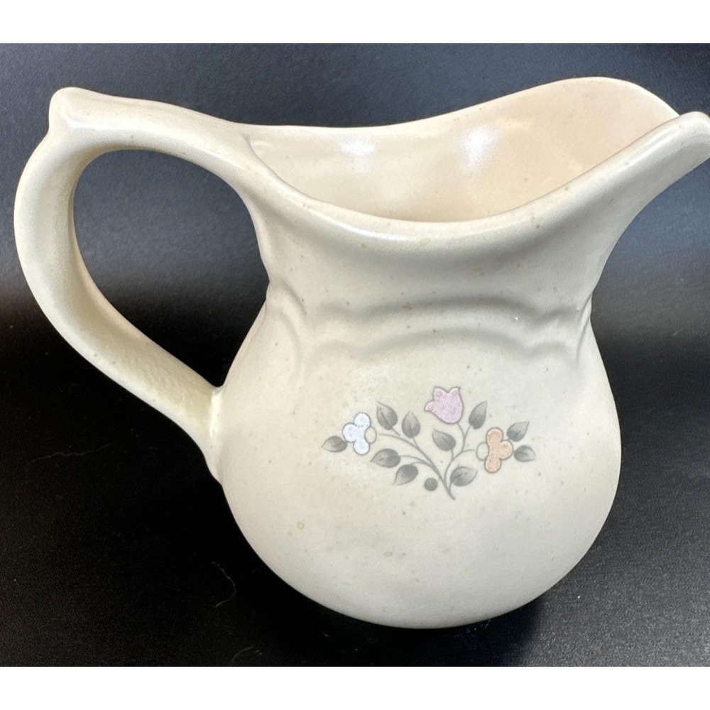 Vintage Pfaltzgraff Remembrance Creamer Floral Beige Retired Old Castle